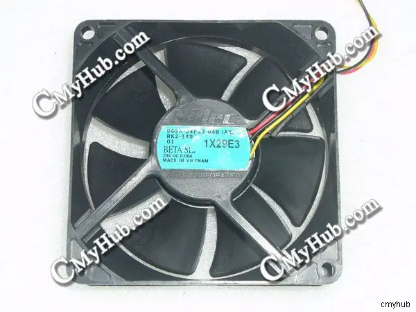 For Nidec D08K-24PS2 04B AX RK2-1497 DC24V 0.08A 8025 8CM 80mm 80x80x25mm 3Pin Cooling Fan D08K-24PS2 04B AX RK2-1497