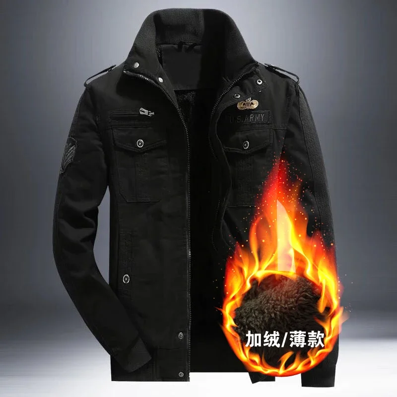 

winter Men's Warm Fleece Outdoor Hiking Jacket Waterproof Windbreaker Coat Men's New Tactical Military Jacket Men's Cargo Jacket