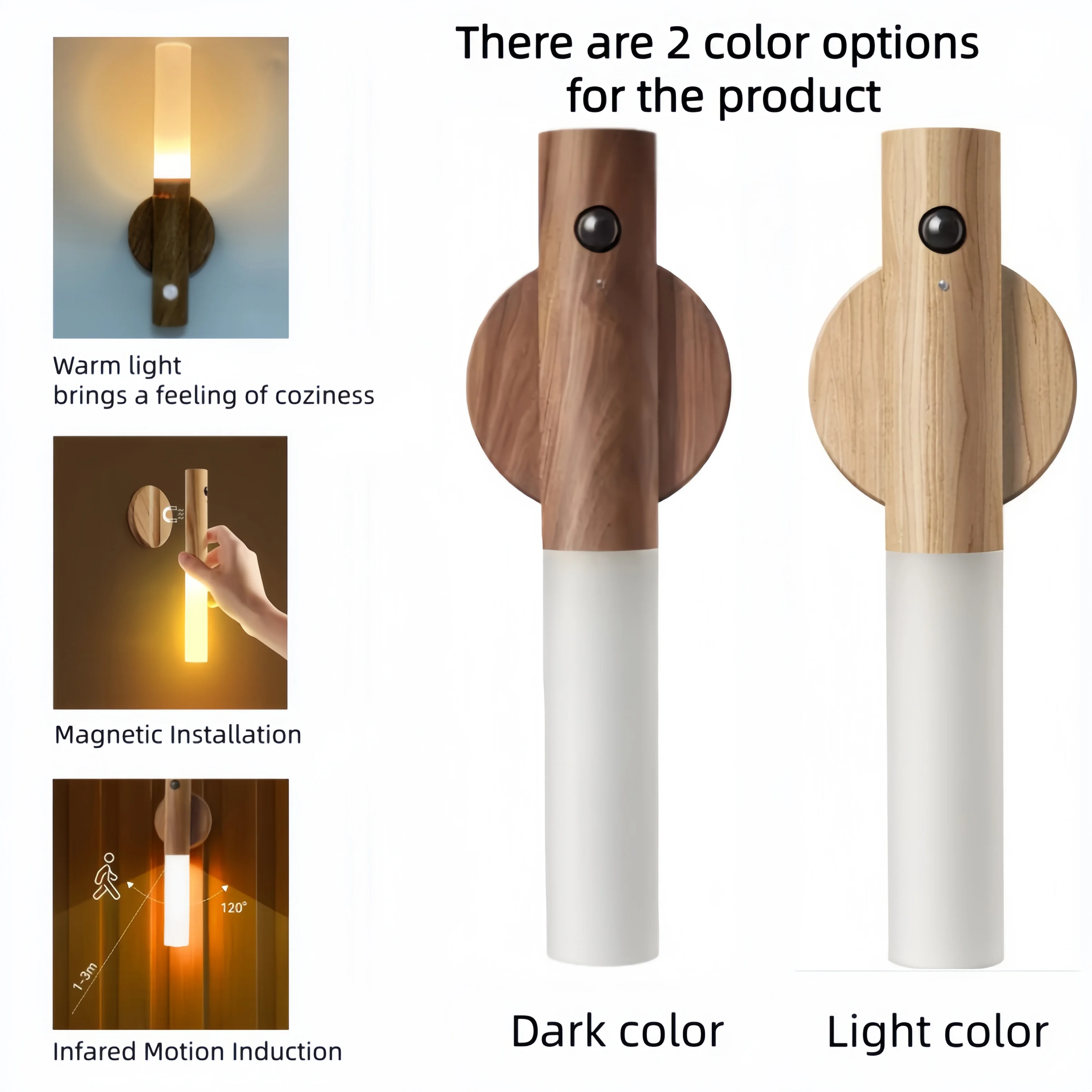 

Intelligent Human Body Induction Night Light LED Rechargeable Magnetic Wall Lamp for Home Corridor Toilet Cabinet Staircase