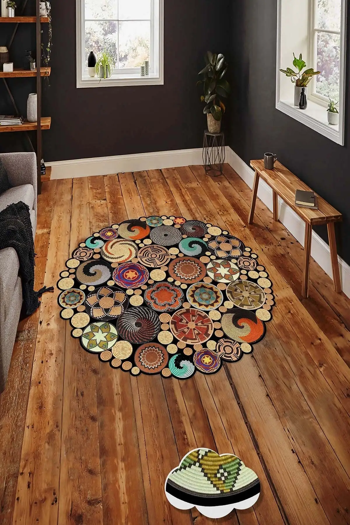 Decorative Washable Anti-Slide Carpet Ethnic Bohemian Symbols 3D Digital Printed Non-Slide Soft Carpet Rug Runner Home Appliances