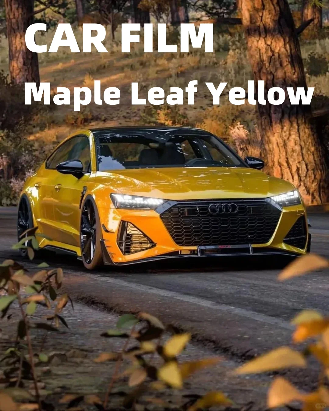 Car Film Maple leaf Yellow Waterproof Highest Quality Full Vehicle Coverage Vinyl Wrap Vehicle Wrap Car Decoration 1.52*17M