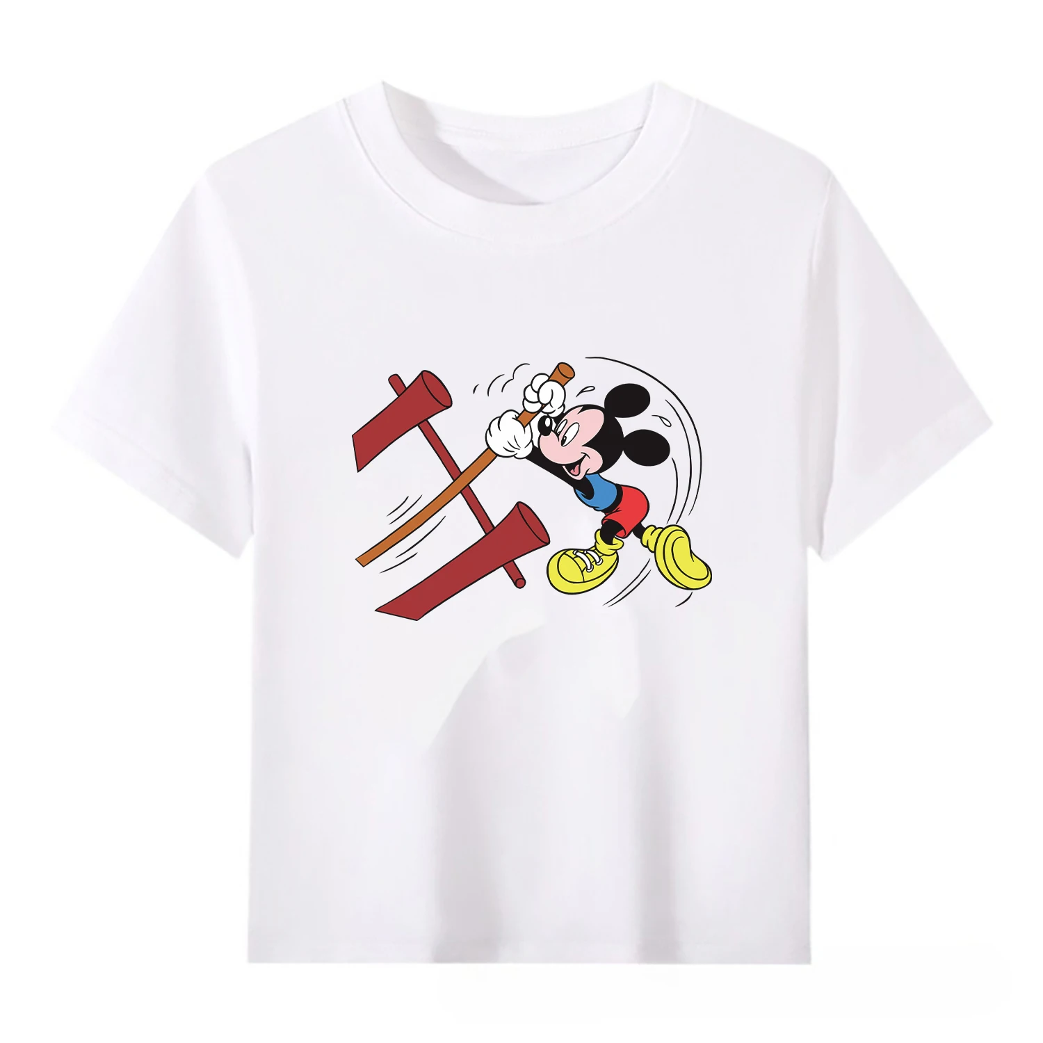 

Детская футболка с Микки Маусом Диснея на день рождения, хлопковая дышащая футболка с короткими рукавами и мультяшным принтом, модные детские подарки для мальчиков и девочек