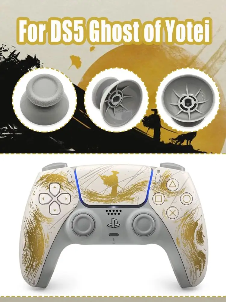 2 szt. Nakładki na analogi do kontrolera bezprzewodowego DualSense 5, joysticki 3D, nakładki na analogi z motywem Ghost of Yotei — zdjęcie produktu 7