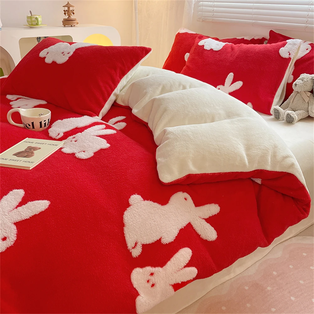 

Winter Velvet Bedding Set Soft Warm Duvet Cover Set Single Double Four Piece Set Quilt Cover Bed Sheet Pillowcase Home Textiles