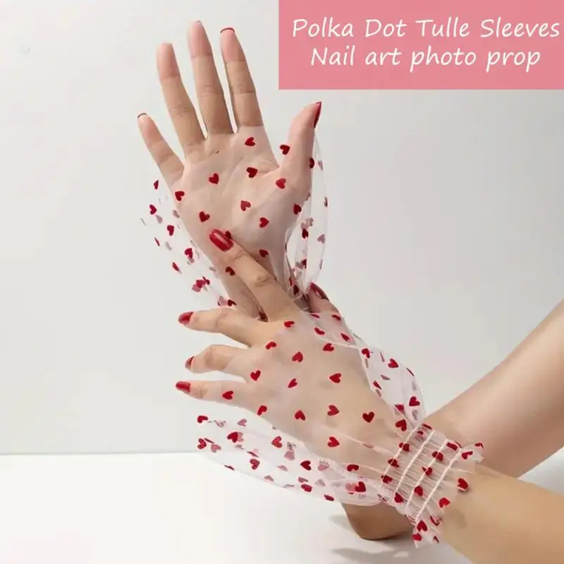 

Nail Art Photo Glove Polka Dot Nail Fake Cuff Nail Photography Decorative Sleeves Fashion Nail Art Accessories Photography Props