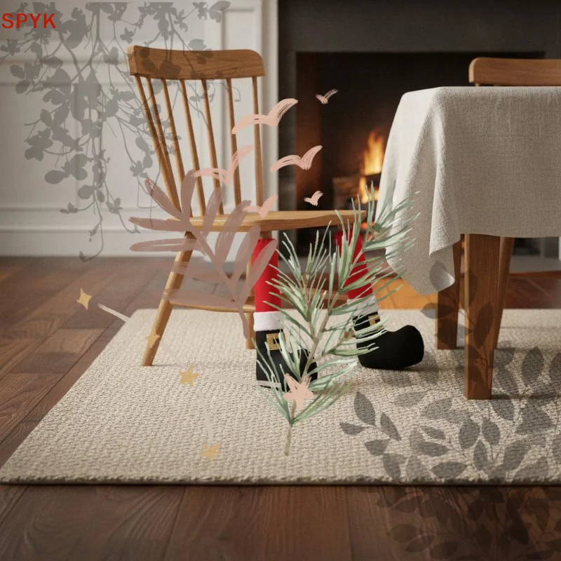 Christmas Table And Chair Leg Covers Festive Furniture Foot Sleeves Holiday Home Party Decoration Supplies Chair Coveror