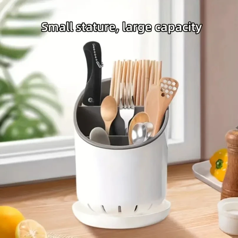 1PC Kitchen Storage Chopsticks Tube With Drain Plate Tableware Storage Holder Home Kitchen Organizer Rack Chopstick Drain Box
