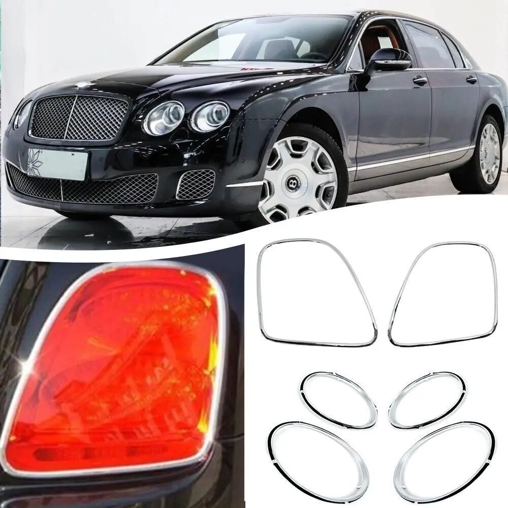 

6pcs For Bentley Flying Spur 2009-2012 Headlight + Tail light Trim Lights Rim