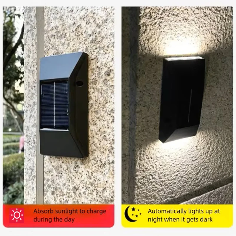 6LED Up/Down Lighting Outdoor Garden Decoration Lighting Solar Wall Lamps Waterproof Lights for Yard Fence
