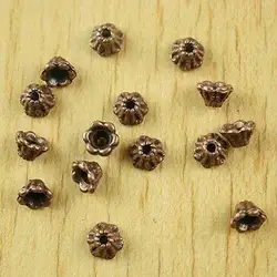 50pcs 5.8x3.8mm copper-tone plum flower spacer beads h1880