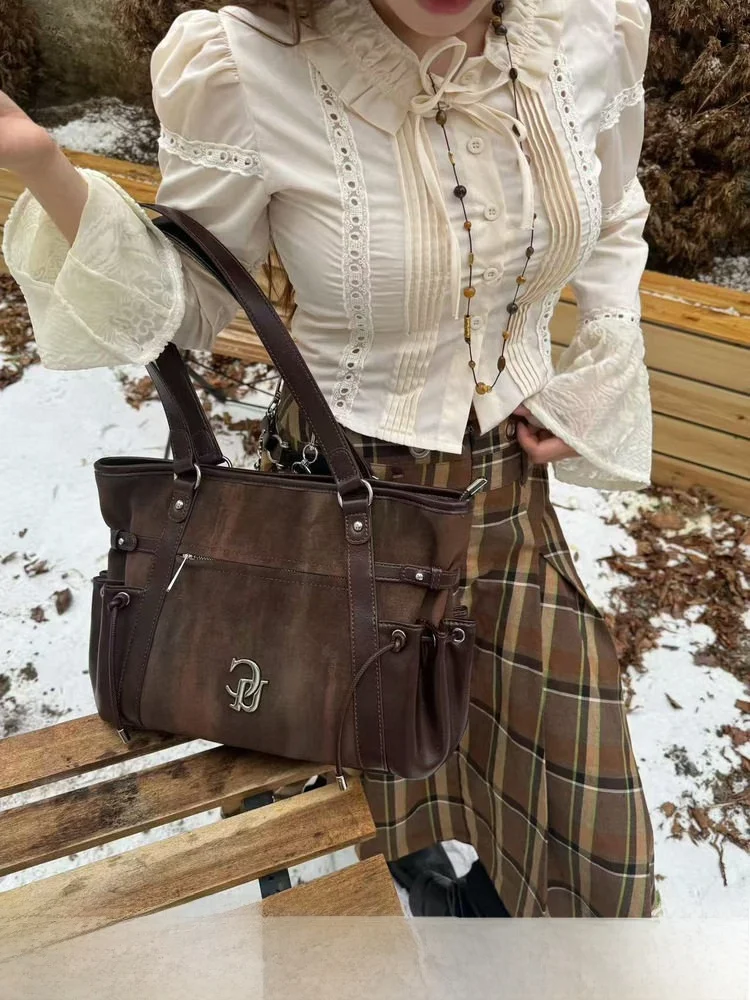 

Cultivator Original Vintage Ombre Patchwork Large Capaci Commuter oulder Tote Bag Casual Simple Sle Polyester