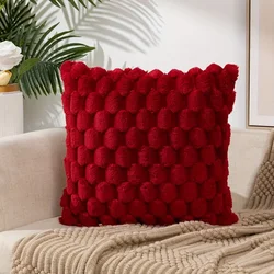 Christmas Red ​Taffeta Turtle Back Throw Pillow Covers Decor, Home Decor, Room Decor White Pillowcase for sofa 45x45CM