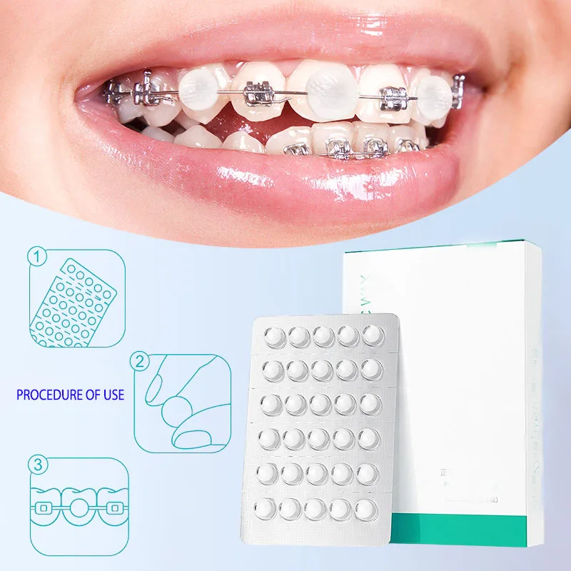 60Pcs/1Box Dental Orthodontic Wax Portable Granular Packaging Clear Grade Individually Packaged Orthodontic Materials