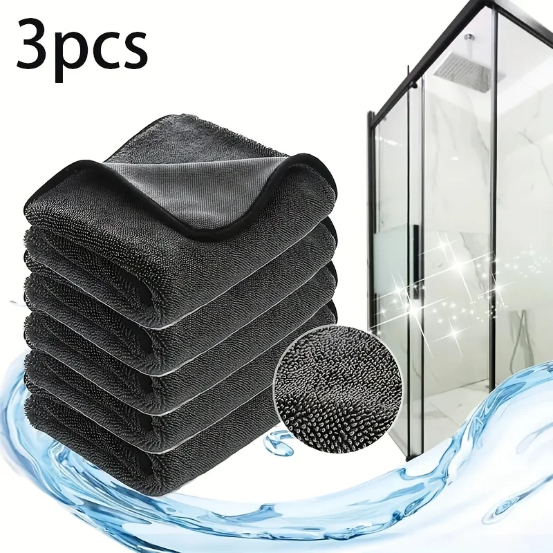 3PCS Magic Microfiber Cleaning Cloths - No Streaks, Super Soft & Highly Absorbent- Quick-Dry, Reusable Cloths