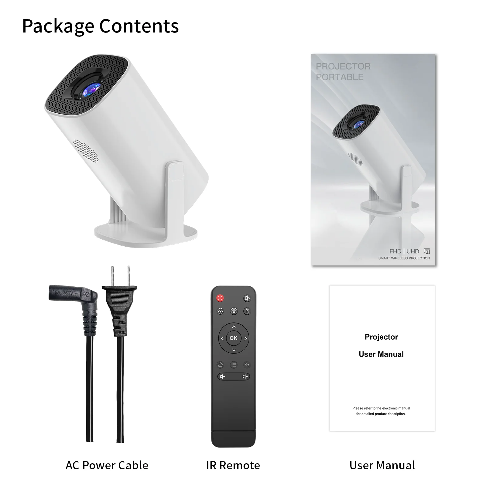 P30PRO Android 14 Smart Mini Projector WiFi6 BT 5.0 Ondersteunt 4K 1280 * 720P Ondersteunt Schermspiegeling Home Theater Projector