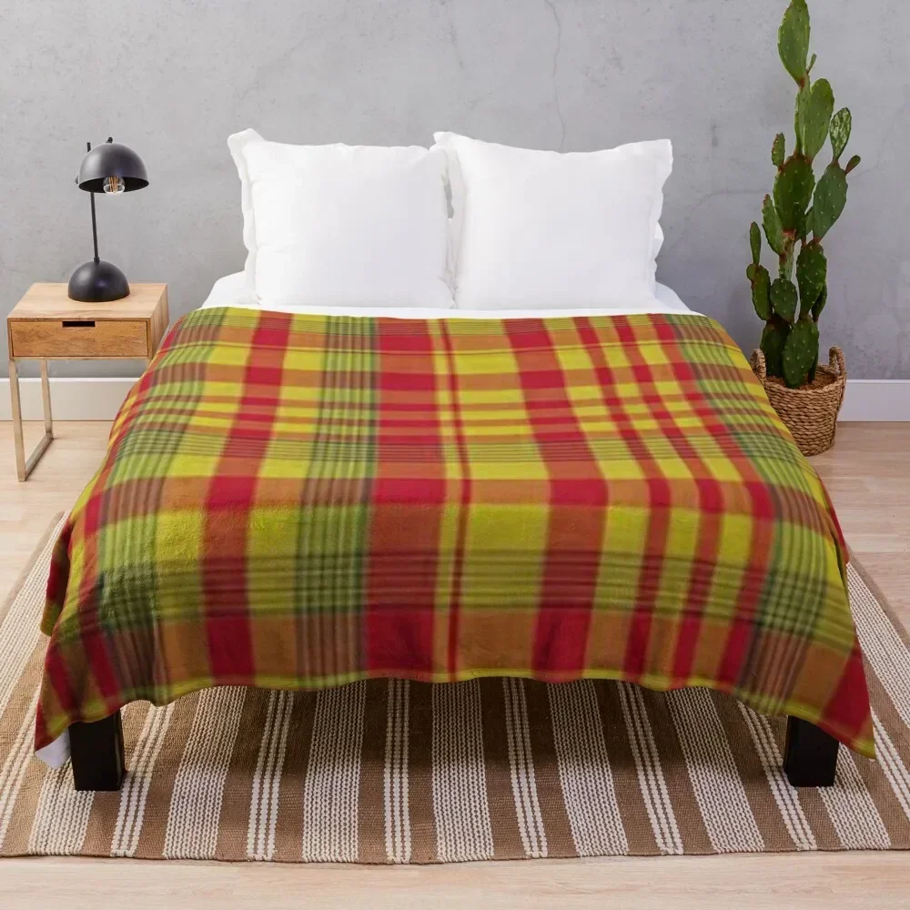 

Traditional Creole, Madras Throw Blanket Moving Blankets For Sofas blankets and throws Blankets