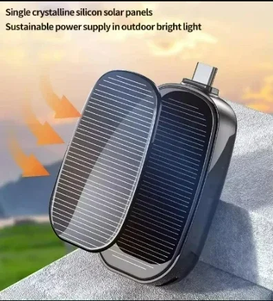 1200mAh Mini Power Bank Solar Keychain Emergency Power Banks for Phone  Android Mobile Phones Compact Solar Pocket Power Charger