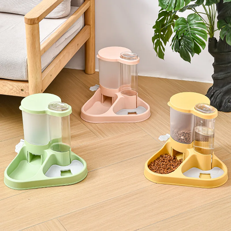 2 In 1 Automatic Pet Feeder Water Bowl Dual Use Food Water Dispenser for Dogs Cats Daily Feeding Drinking Supply