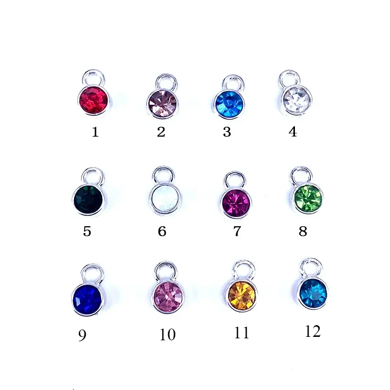 72pcs Colorful 10*7mm Birthstone Crystal Birthstone Charms Floating Charms for Handmade Birthday Jewelry Diy Accessories C004