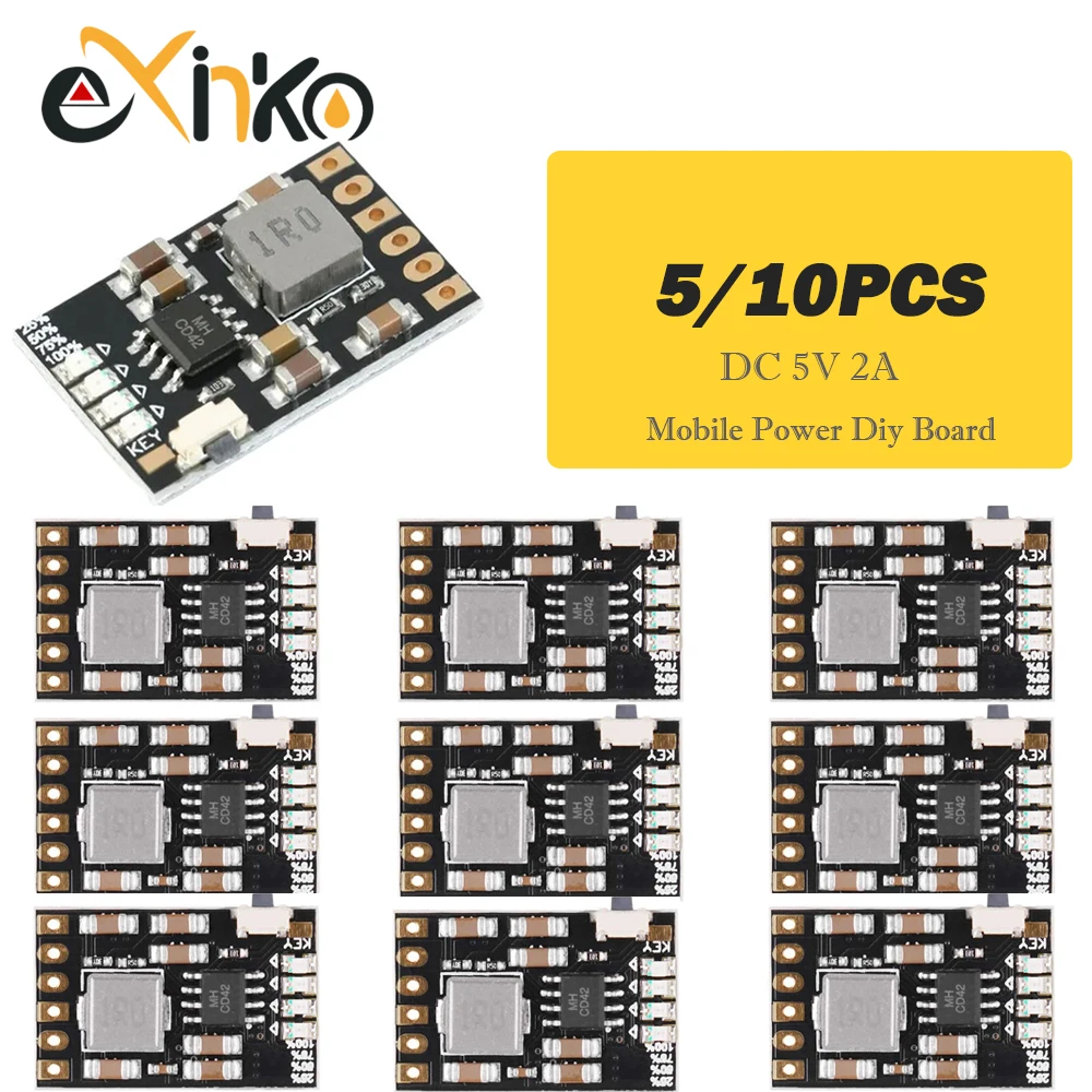 5/10 sztuk DC 5V 2A mobilne zasilanie Diy Board 4.2V ładowanie/rozładowanie (boost)/ochrona baterii/moduł wskaźnika 3.7V lithium 18650