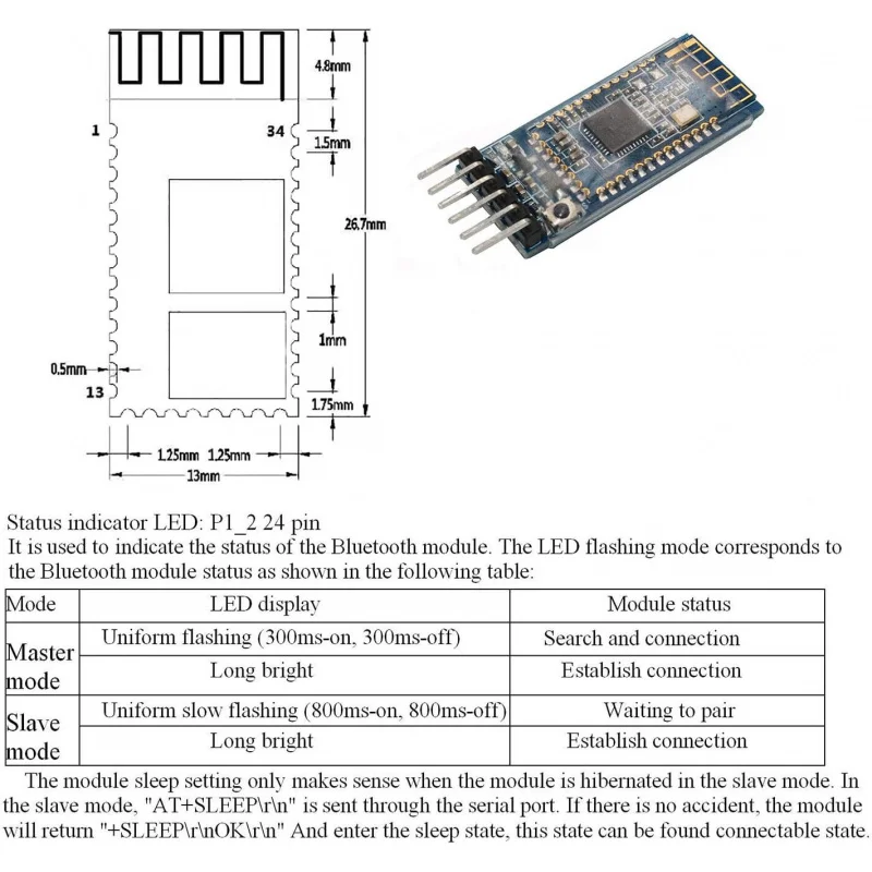2pcs CC2540 CC2541 AT-09 블루투스 모듈 BLE 4.0 무선 직렬 통신, 저전력 소비, 빠른 자동 페어링