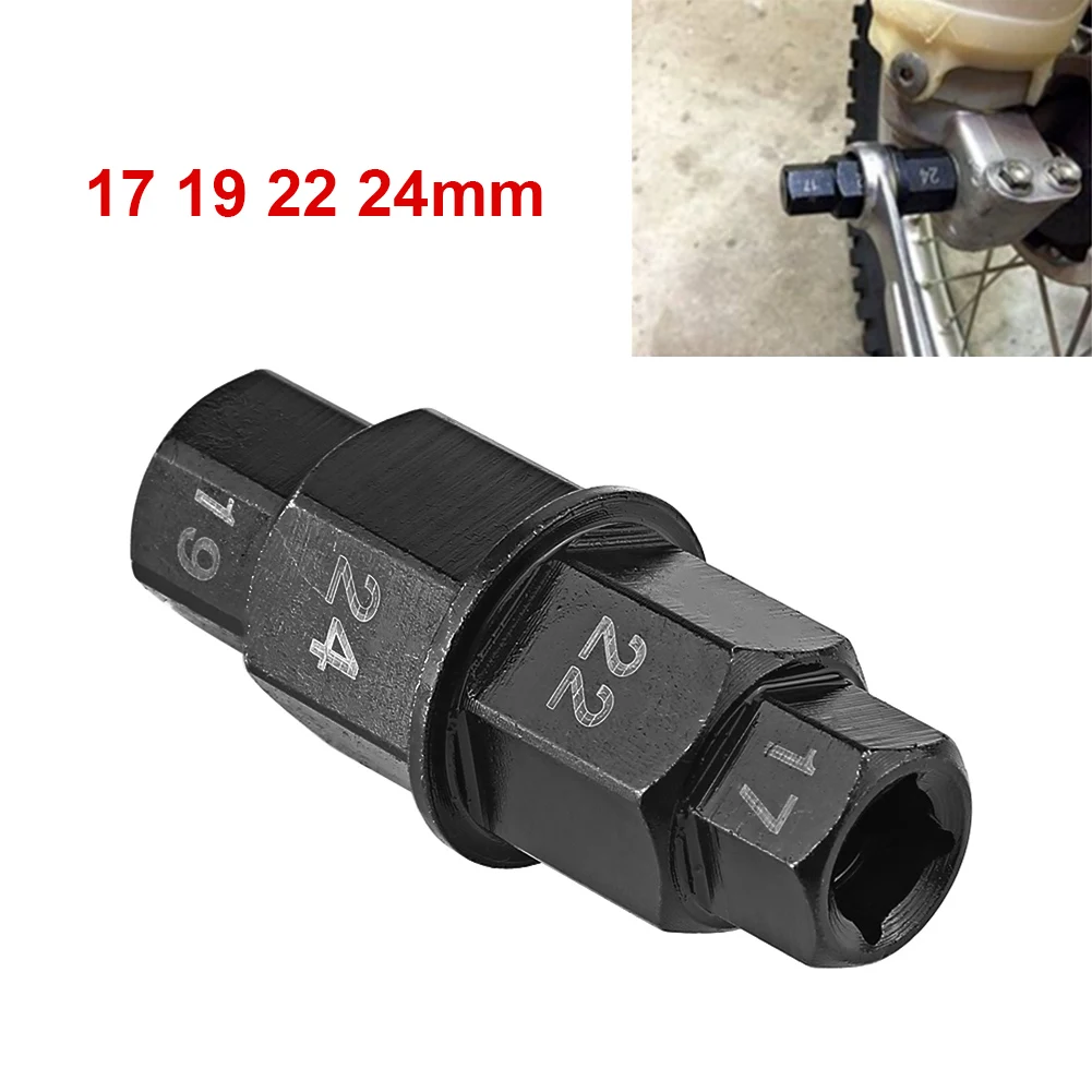 1Pc Motorcycle Front Wheel Axle Hex Spindle Driver Removal Tool Fit 17mm 19mm 22mm 24mm Front Axle Disassembly Tool 3