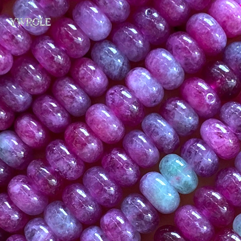 Abacus 5x8mm Red Tourmaline Chalcedony Natural Stone Loose Spacer Beads for Jewelry Making Diy Bracelets Charms Accessories 15''