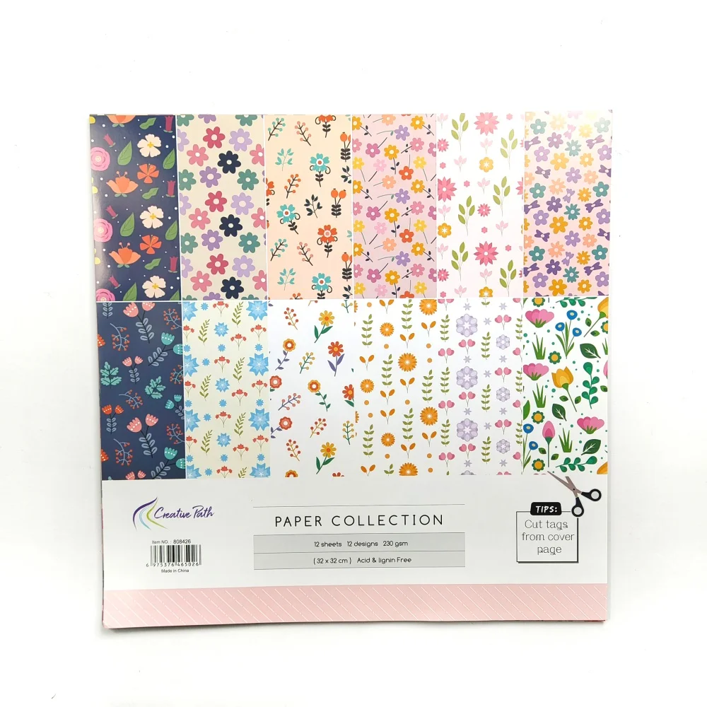 

Creative Path Cute Flower Pattern Scrapbooking Decorative Paper 32x32cm Scrapbook Background Paper For Card Making Journaling