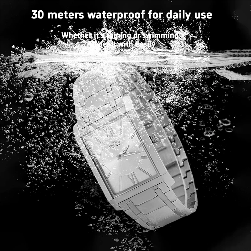 Che Che Square Couple Watches Stainless Steel Band Fashion Date Calendar Male Reloj Hombre Waterproof Quartz Watch For Man Women