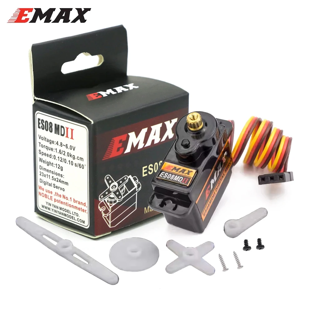 Emax ES08MD ES08MDII 4-6.0V 2kg Metal Gear Mini serwo cyfrowe Futaba/JR wtyczka do TREX 450 samolot helikopter akcesoria