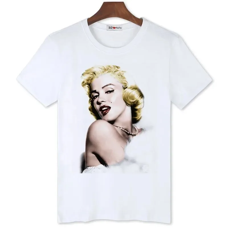 BGtomato Marilyn Monroe Sexy T Shirt Men The Most Beautiful Women Luxury Shirt Good Quality Comfortable Brand Shirts Loose Tops