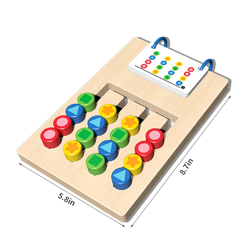 Montessori Houten Kleur Vorm Matching Cognitie Leren Spelbord Vroeg Stimuleren Kinderen Hersenen Logica Denken Ontwikkelen Speelgoed