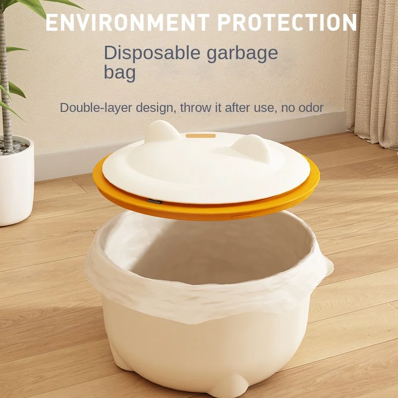 Cat Excrement Trash Can Fully Enclosed Cat Litter Basin Cat Toilet Cat Litter Special Garbage Can Excrement Supplies