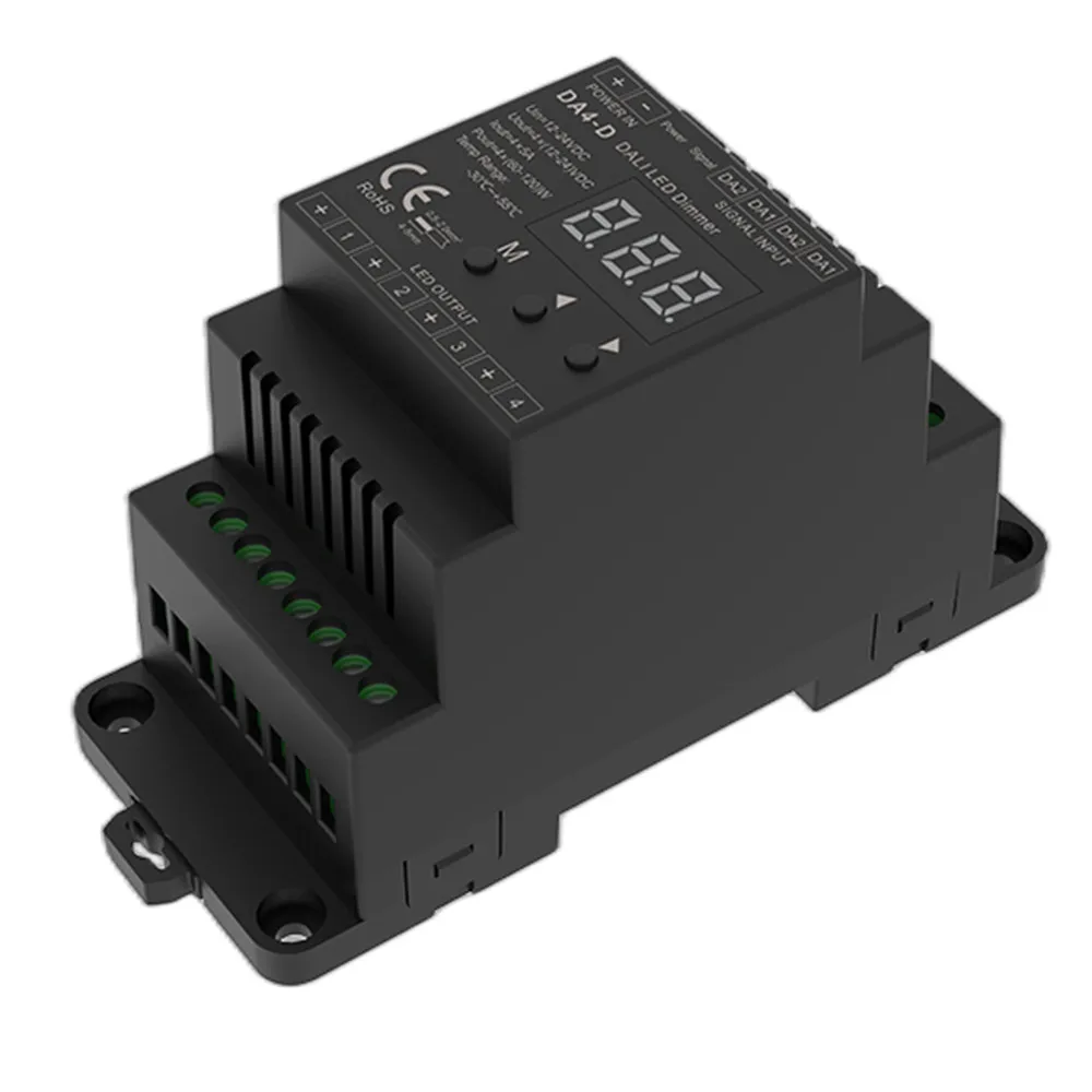 Skydance DALI CV PWM Digital Dimmer DC12/24V 1/4 DALI Address,  Automatically Assigned By DALI Master 1/4 Channel Display