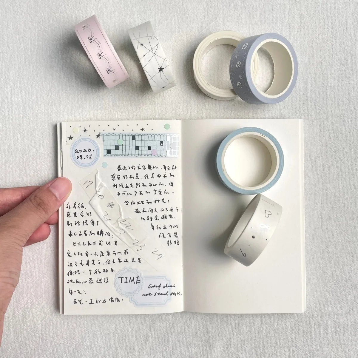 Star hot silver washi tape silver light letterhead hand account tape decorative elements cross-border light retro waka waka waka