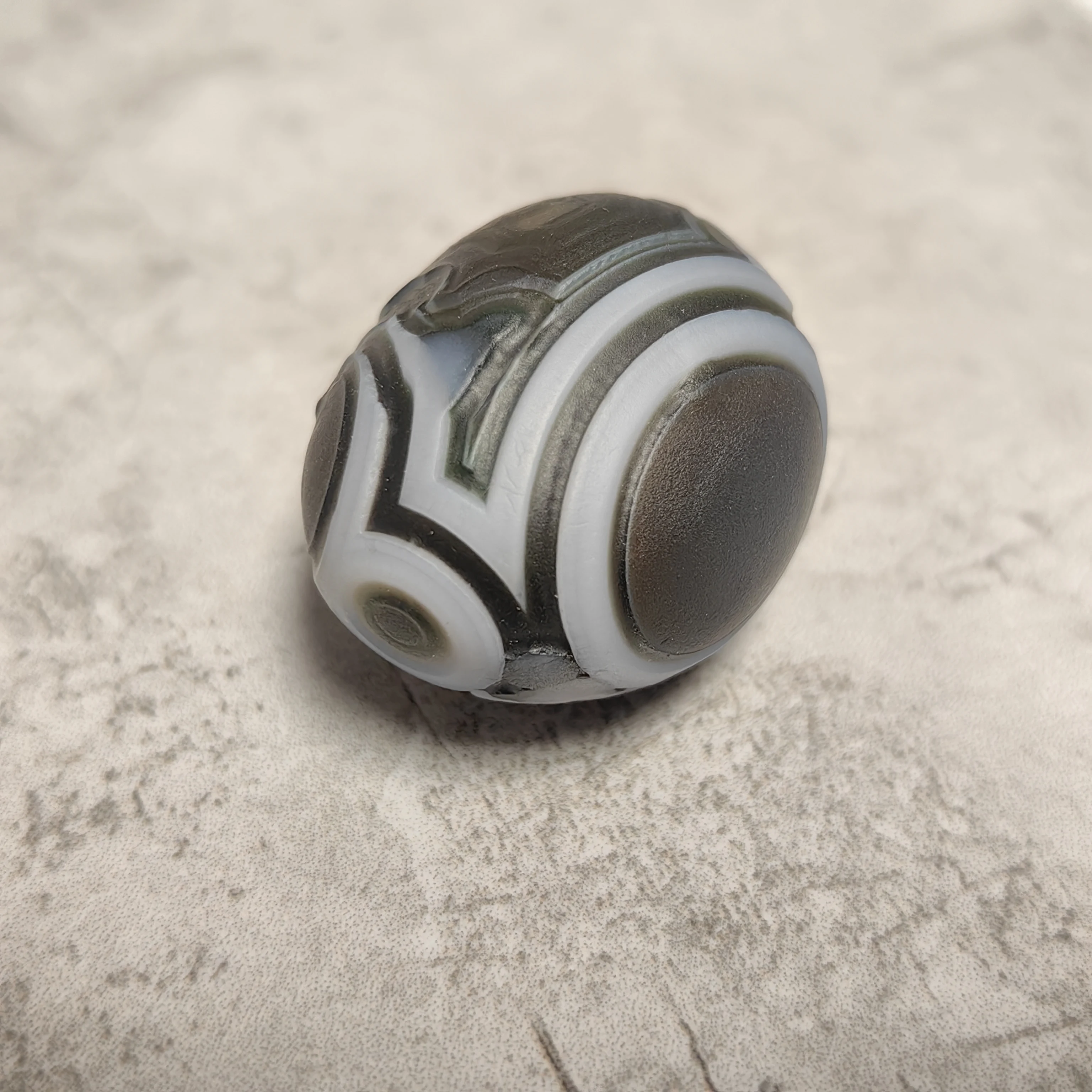 Natural Tibetan Dzi Agate Eye Bead Gobi Rock Mineral Specimen Palm Stone Jewelry Making Bracelet Necklace DIY Gift Accessory - view 4