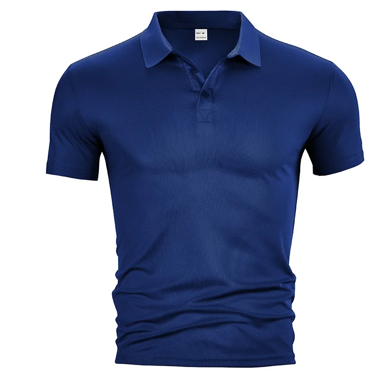 Men's Polo shirt- Summer casual collar pure color quick-drying business short-sleeved breathable