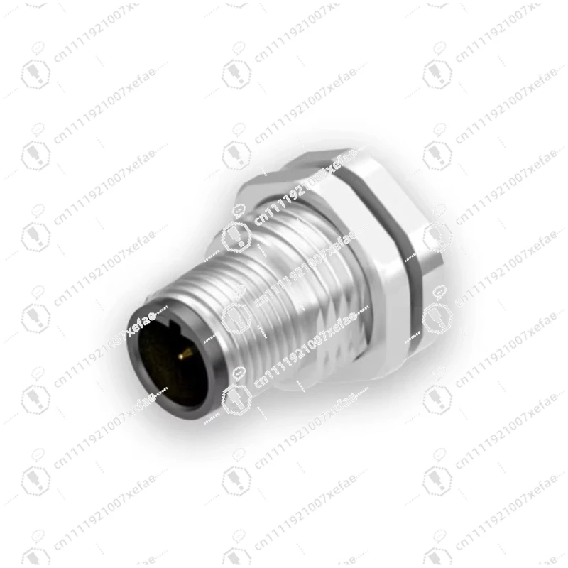 Circular connector 4-pin M12 B size plug Gold-plated panel-mounted welding Waterproof M12 B size 4-pin connector with live wire
