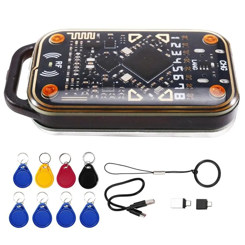 B14C Chameleon V3.0 RFID Smart Chip Emulator Reader ID IC 125K 13.56M Card Duplicator Tag Copyer+4XUID/CUID Keychain