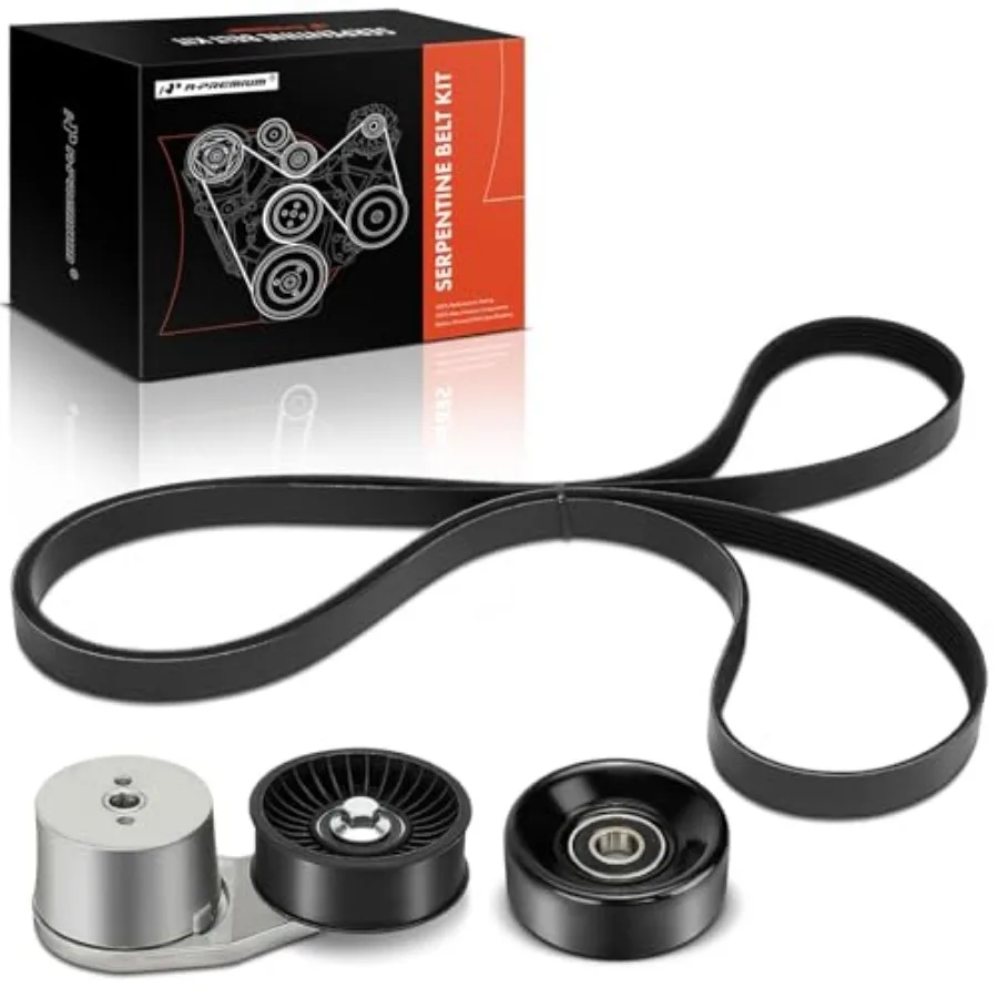

Engine Serpentine Belt Drive Kit Compatible with Chevrolet and GMC Cars - C1500, C2500, C2500 Suburban, C3500, C3500HD, K2500,