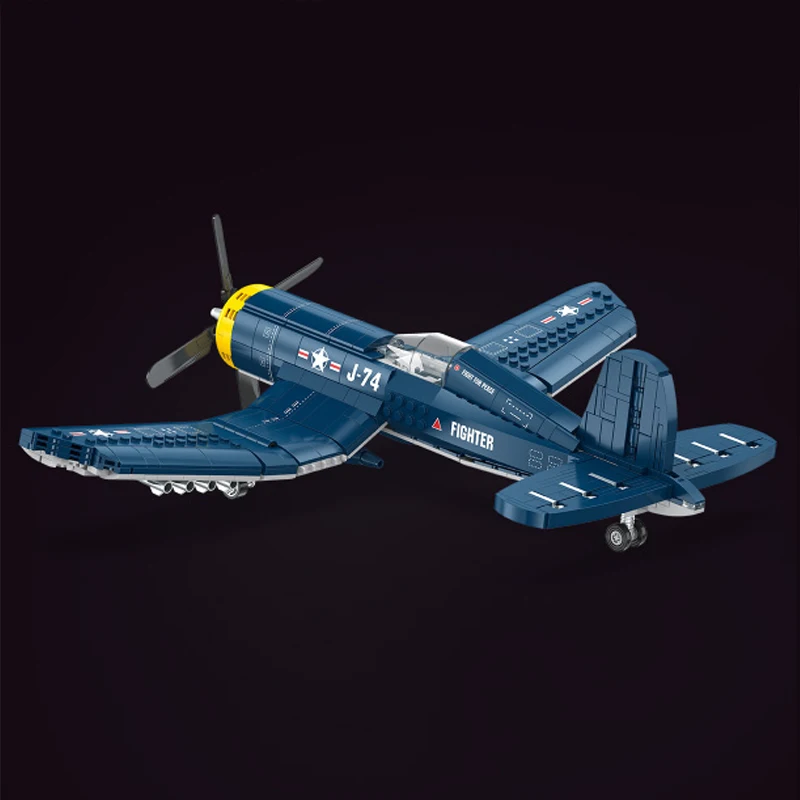 F4U corsair combattente modello blocchi di costruzione assemblaggio aereo giocattolo Decorazioni per la casa ornamento bambini regalo di compleanno ragazzi
