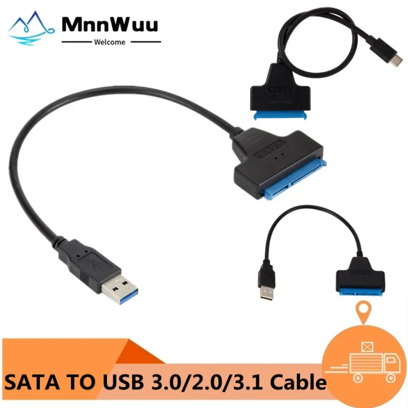 

SATA to USB 3.0 / 2.0 Cable Up to 6 Gbps for 2.5 Inch External HDD SSD Hard Drive SATA 3 22 Pin Adapter USB 3.0 to Sata III Cord