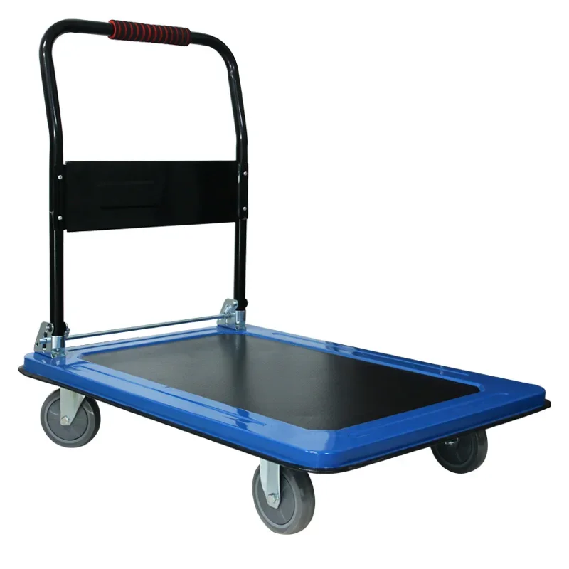 Black Heavy  Foldable Steel  Manual Platform Truck Trolley 300kg