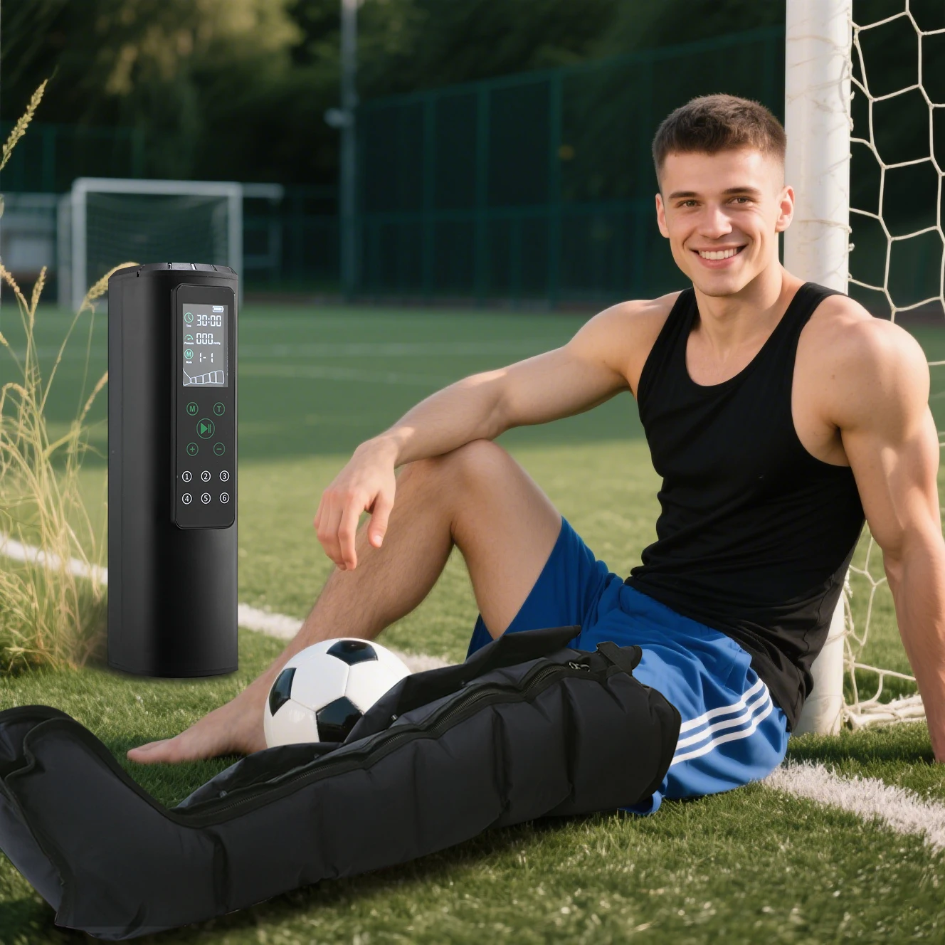Smart Leg Massager with Vibration Air Compression & Timing Control-Wireless Electric Foot Air Pressure Massager