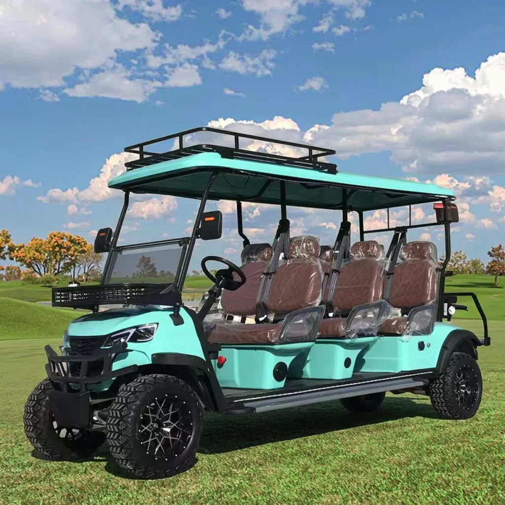 Chinese 60V Electric Golf Cart Battery Back To Back 4+2 Seater Lithium Hunting Off Road Golf Cart