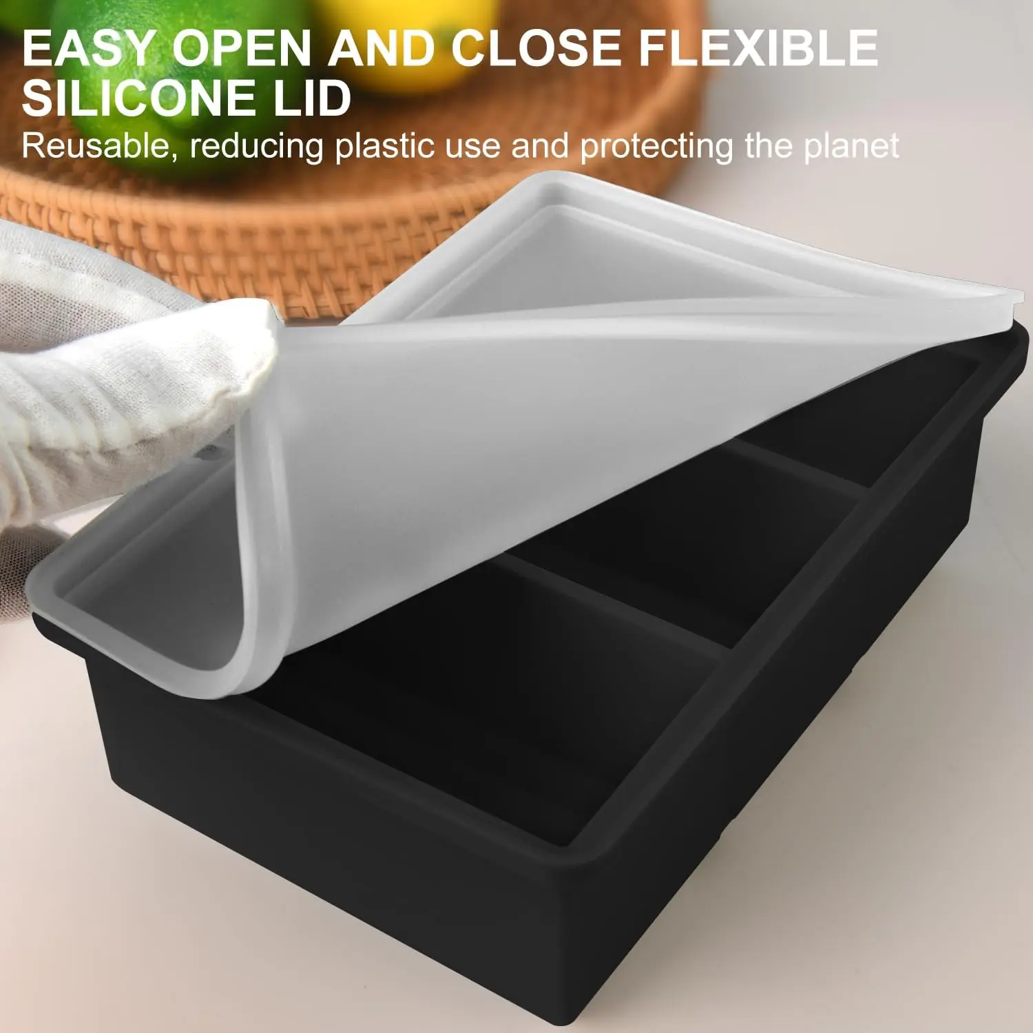 1 Cup Extra Big Soup Sauce Broth Storage Molds Food Grade Silicone Freezer Trays With Lid Large Soup Sauce Storage Ice Cube Molds Easy Release Reusable Meal Prep Freezing Container For Kitchen Leftovers