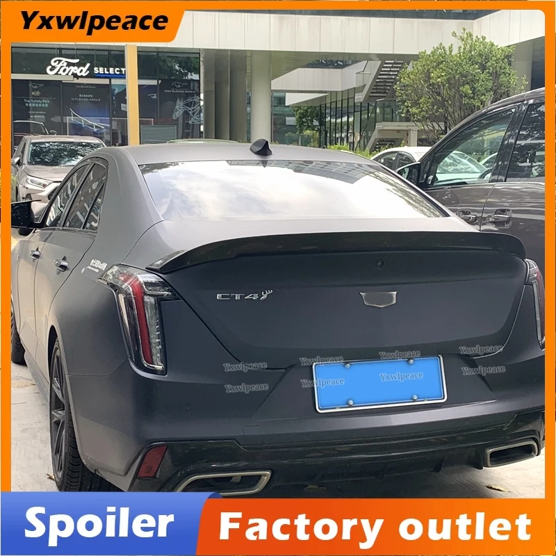 

For Cadillac CT4 2020 2021 2022 Spoiler Real Carbon Fiber Rear Trunk Lip Spoiler Wing Body Kit Accessories