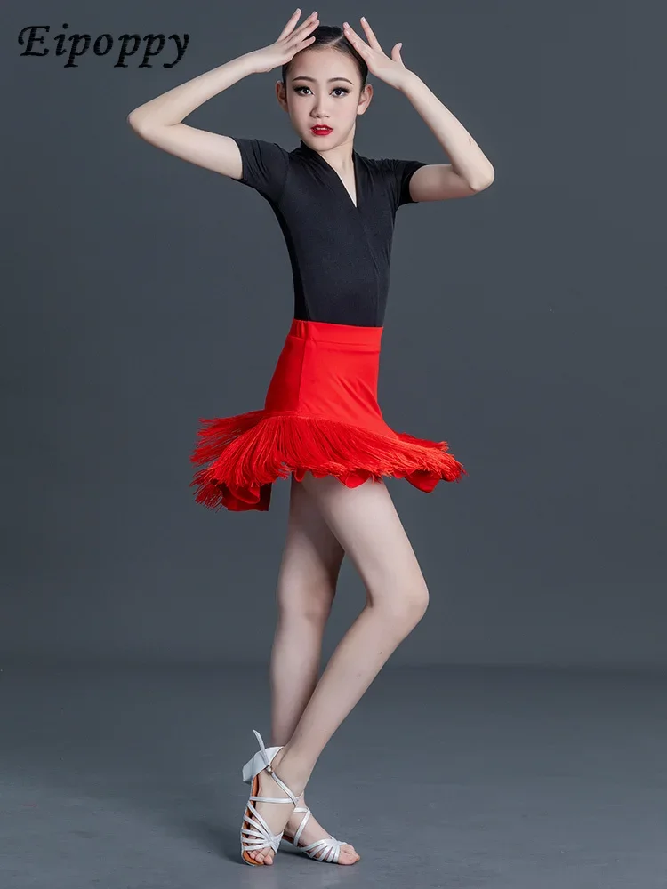 

Latin Dance Practice Clothing Children's Performance Clothing Competition Regulations Performance Clothing Large Skirt