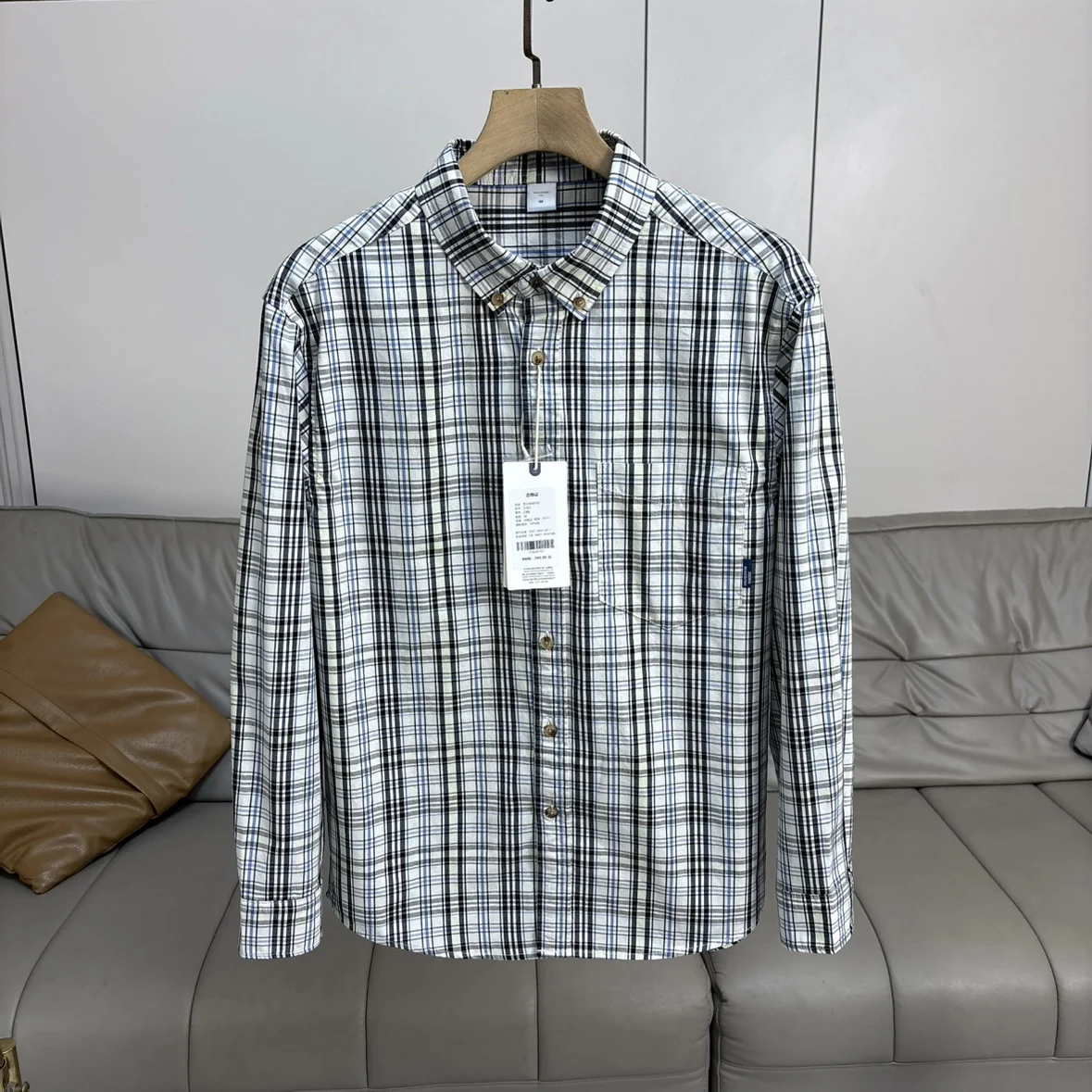 00% Cotton Long Sve irt Casual Men's Faionable Breathable Comfortable Plaid Outerwear Spring Autumn Versatile Stan...