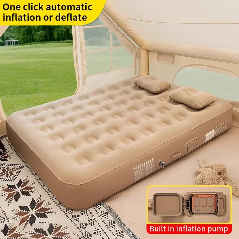 New Air Mattress Built-in Pump Self-inflating Mat Cushion Outdoor Tent Inflatable Bed Double sleeping Pad For Camping or Indoor